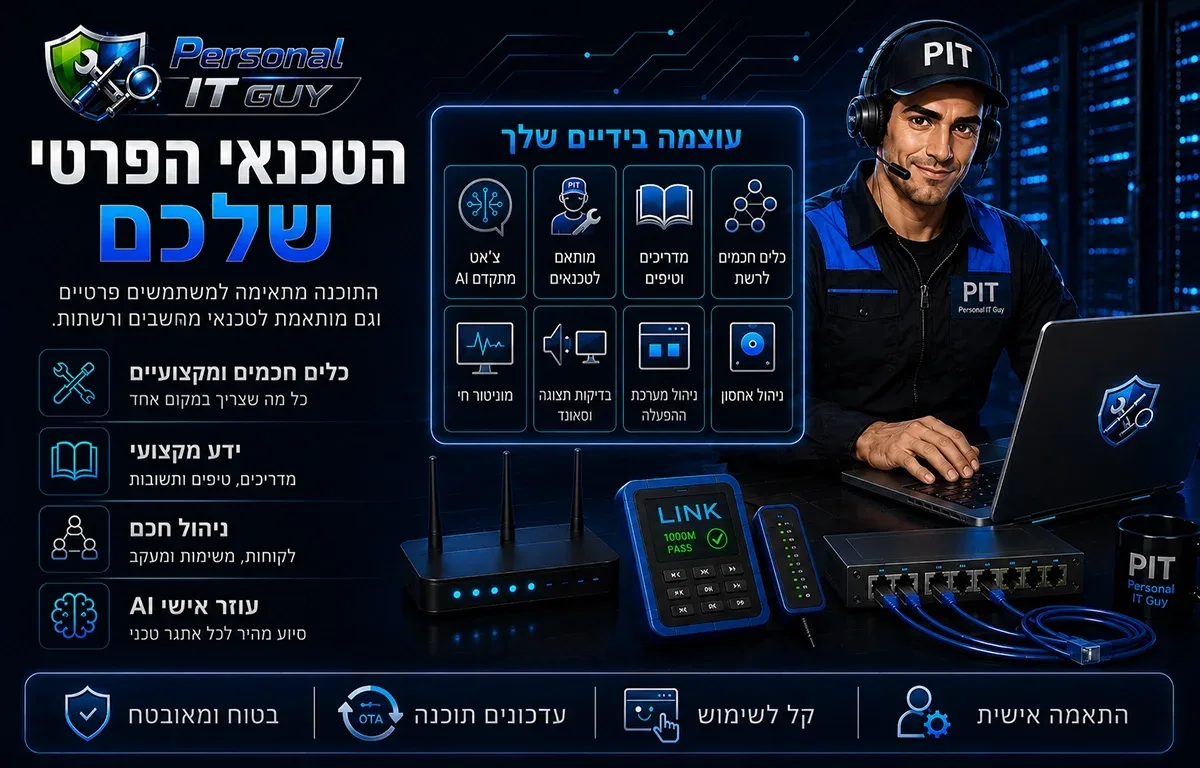הטכנאי הפרטי שלכם למחשבים ורשתות